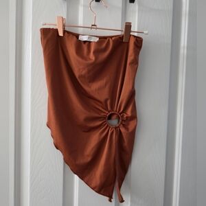 Rust Orange Ruched Top